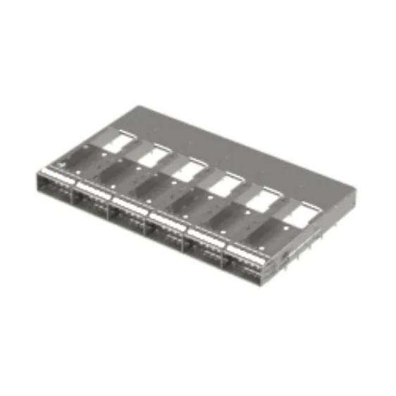 203372-1253 QSFP DD Connector Double Density Ganged 1 X 6 Through Hole Right Angle