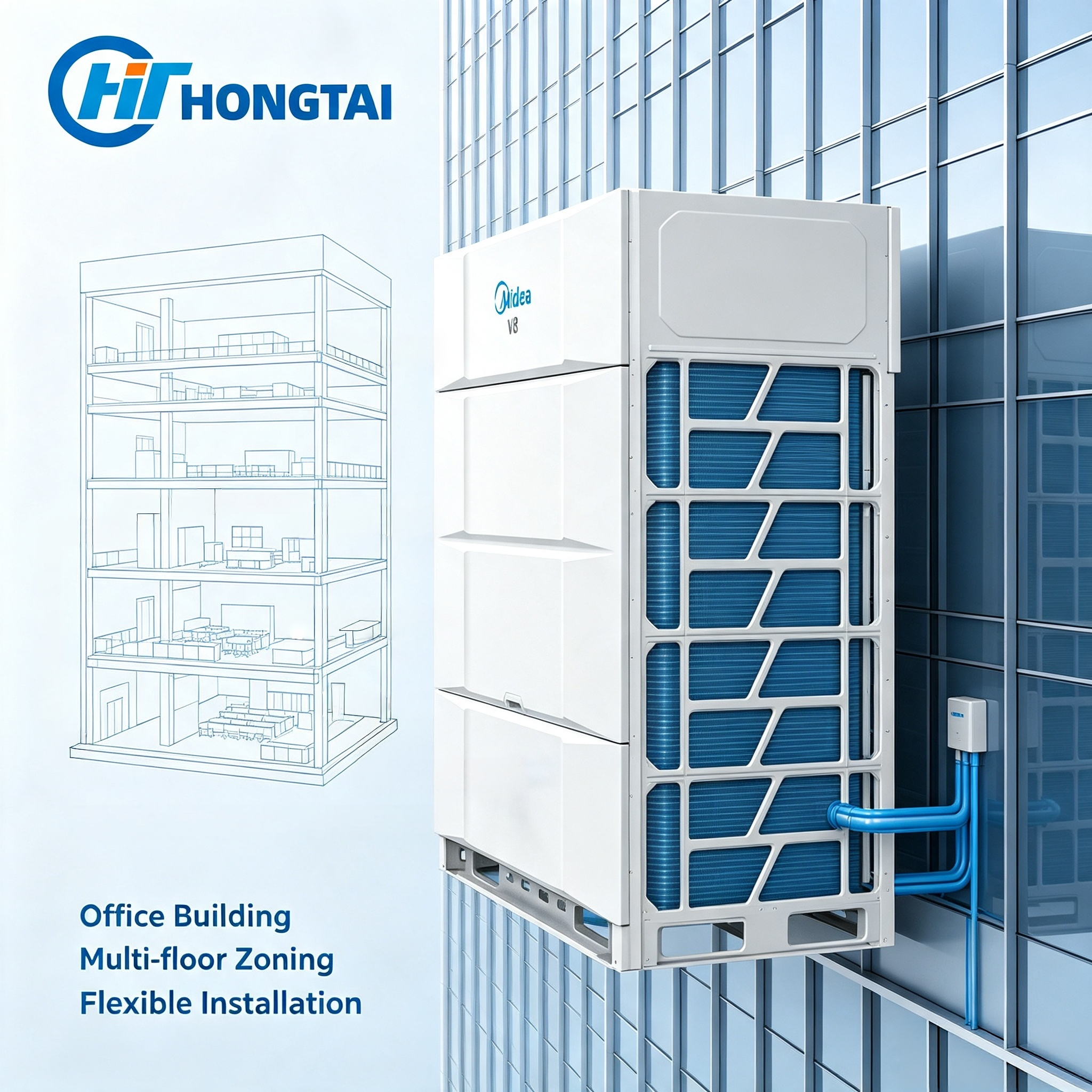 Heat Recovery VRF 8-80HP COP 6.0 Simultaneous Heat Cool R32 Turn Waste Heat Into Working Energy The Fastest Path to Green Building Certification