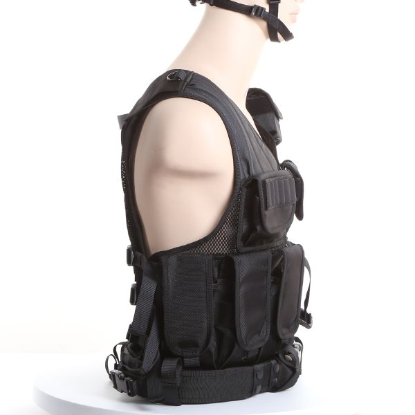 Черный жилет Сват полиции с мешками & поясом, жилетом Молле военным тактическим