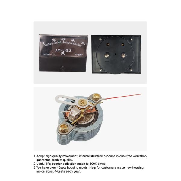 3.5'' 1200A DC Analog Panel Meter , Digital Analog Panel Amp Meter