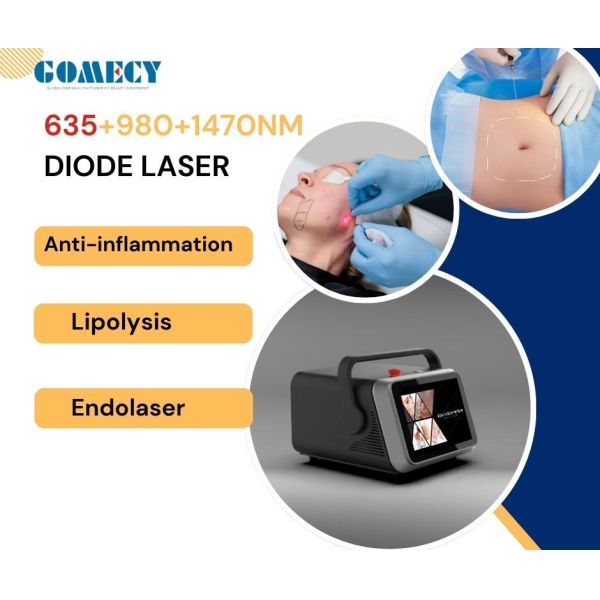 1470nm 980nm Coupe de fibres Hémorroïdes Laser Traitement Proctologie Machine chirurgicale au laser Liposuction Endolift Laser