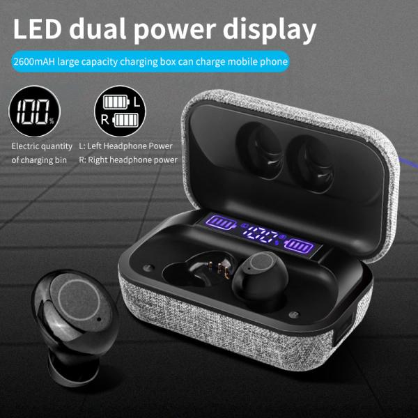 Waterproof Power Bank Earphones K20 2600mAh Charging Case TWS Earbuds
