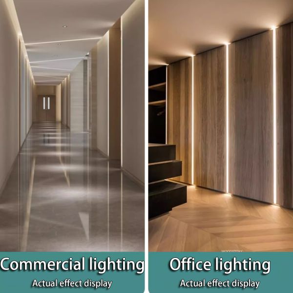 Светодиодный поверхностно-монтируемый линейный свет Алюминиевая канавка Встроенный потолок Линейный свет Скрытый U-образный черный линейный свет