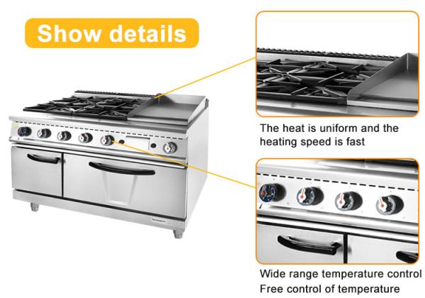 Equipamento de cozinha para restaurantes comerciais a gás