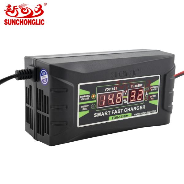 12v 10a smart lead acid car battery charger input 150v - 250v