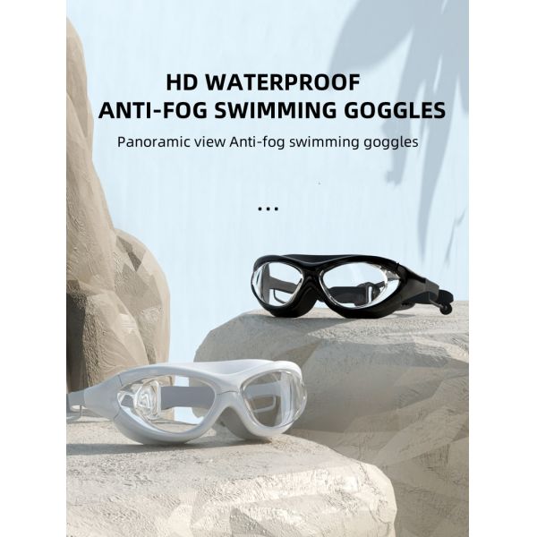 White Silicone Swim Goggles Water Sports Comfortable Swim Goggles For Adults