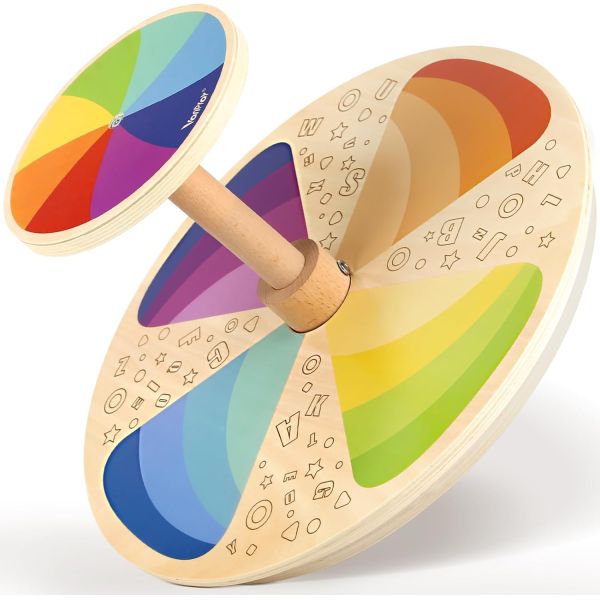 Wooden Spinner Seat Sit and Spin Bigger Size Laser Engrave Classic Spinning Activity Toy