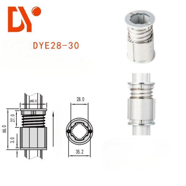 DYE28-30 Ajustador de altura para tubo de aluminio OD28mm