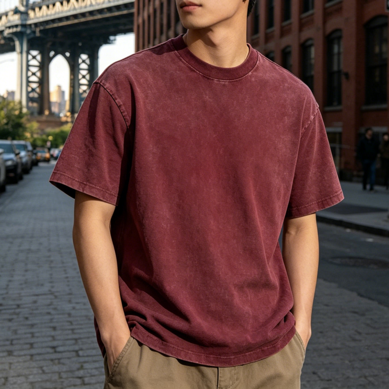 Oversized Custom Heavyweight T Shirt Crew Neck Vintage Wash Tee Blank For Teen Summer Custom Print