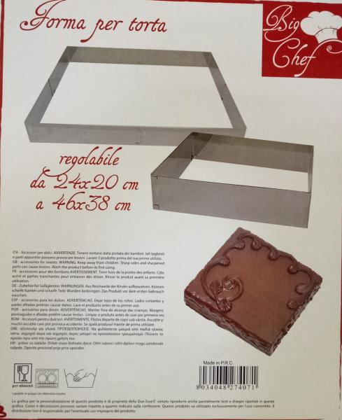 FB136268 Extendable stainless steel 430 food-grade cake mold 24*20/46*38cm
