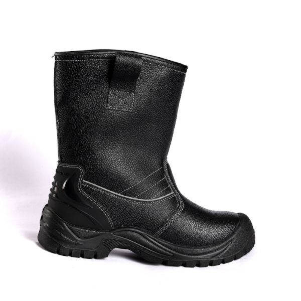 Steel Toe Protective Split Cow Leather Upper Slip Resistance Shock Absorption ASTM Safety Shoes