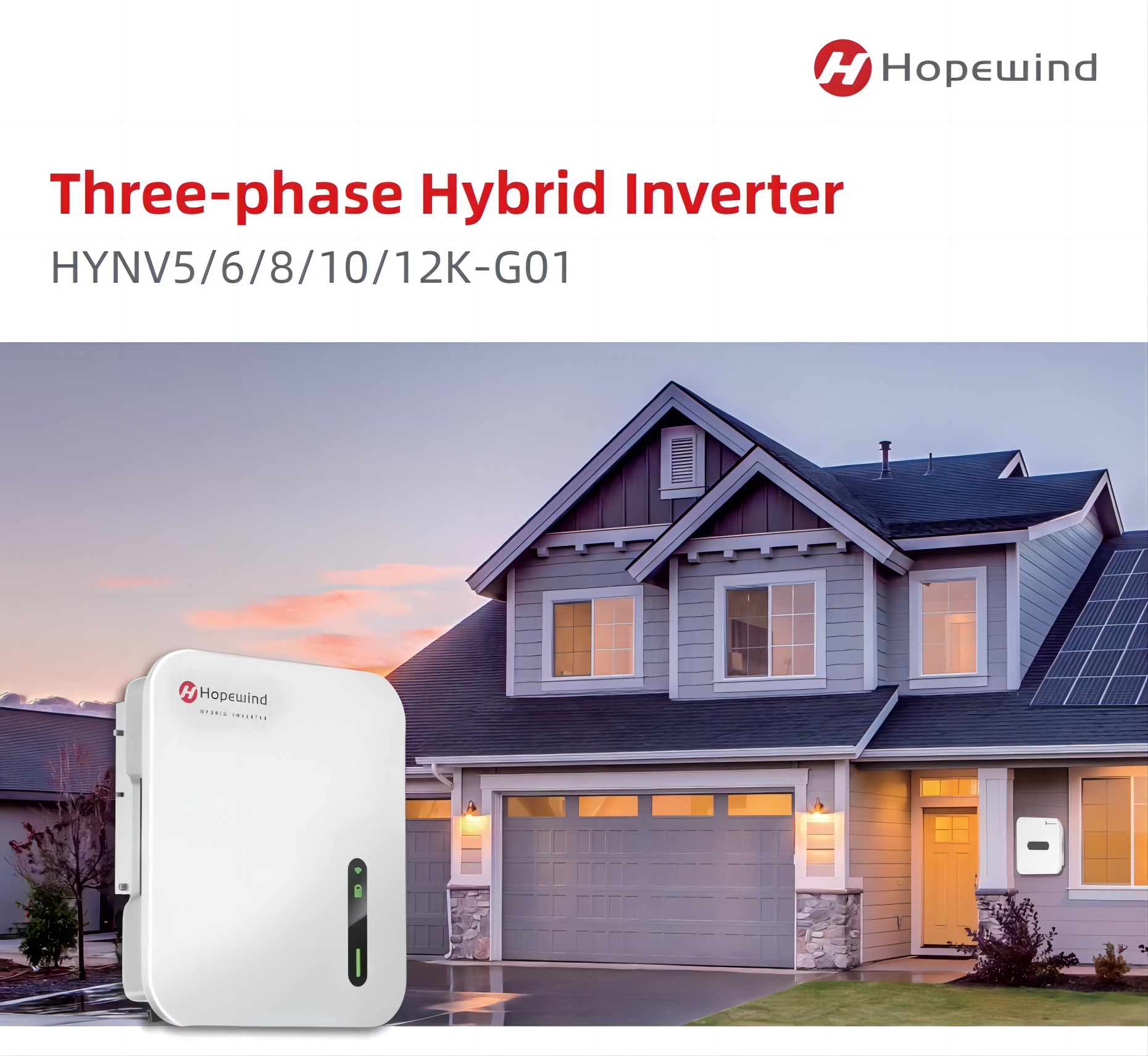 10кВт Hopewind Трёхфазный гибридный инвертор HYNV10K-G01 для домашнего использования