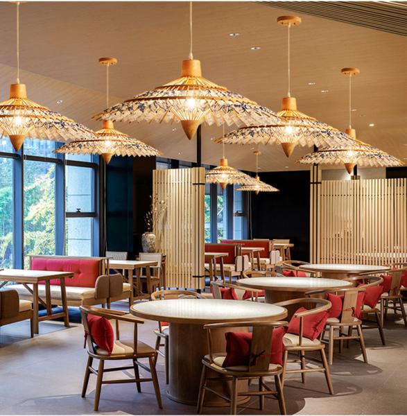 Bamboo Pendant Light For Kitchen Living Room E27 Wood Hanging Lighting Umbrella Pendant Lamp(WH-WP-61)