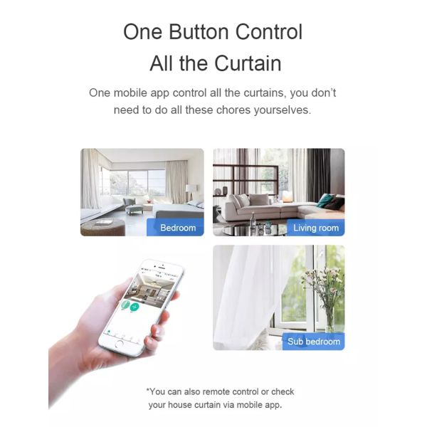 Simple Remote Control Electric Curtain Motor - AC Wired Plug & Play  Basic Series