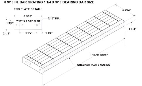 T1 / T2 Steel Stair Treads Grating Wear - Resistant Preventing Dirt Deposition