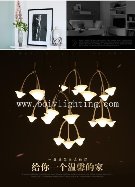 Art  Mushroom  Chandelier  Chandelier  LED Lamp SMD 2835 18W 42W 60W Iron