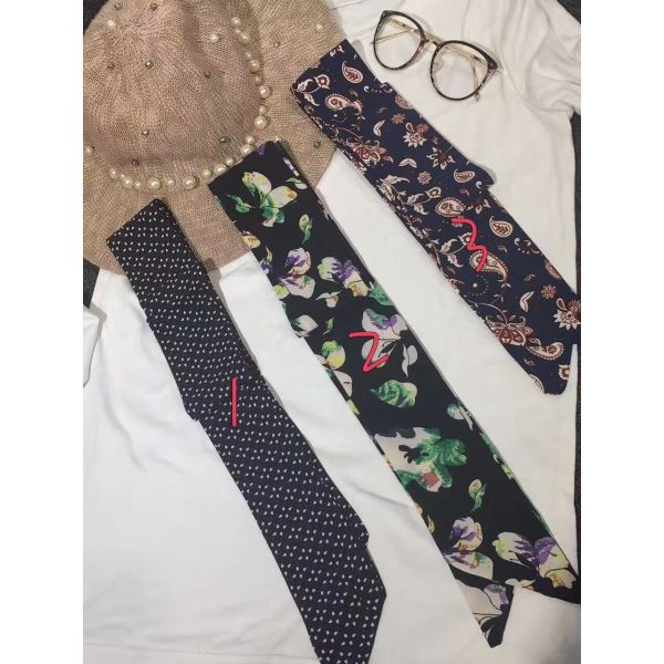 2017 wholesale assorted viscose ribbon seersucker Imitated silk neck scarf for women 8*150cm