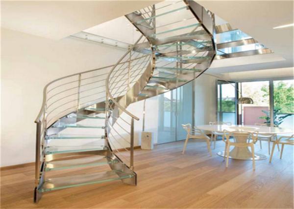Modern Prefinished Custom Spiral Staircase With Rubber Wood Tread , Ease Of Construction