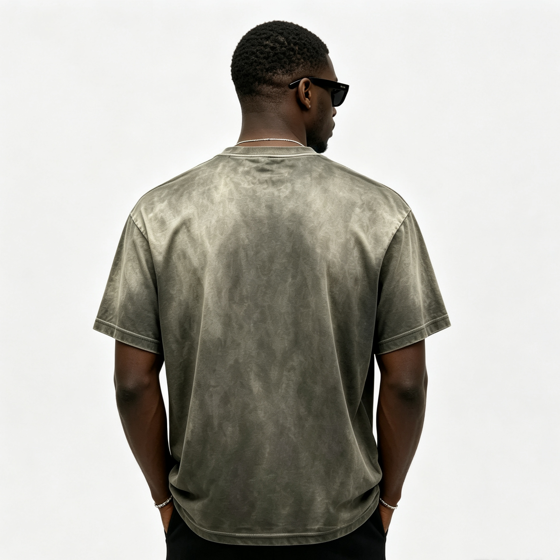 Men’s Hand-Dyed Washed Cotton T-Shirt 200G Oversized Minimalist Casual Tee