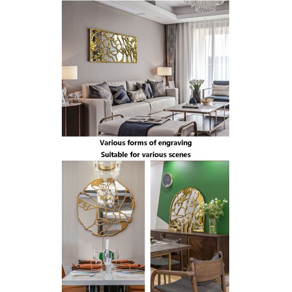 Full Length Hanging Brushed Brass Mirror 100x200cm Decorative