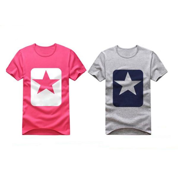 Various Colors Casual T - Shirts Classic Double Pressure Close Stitching Hem