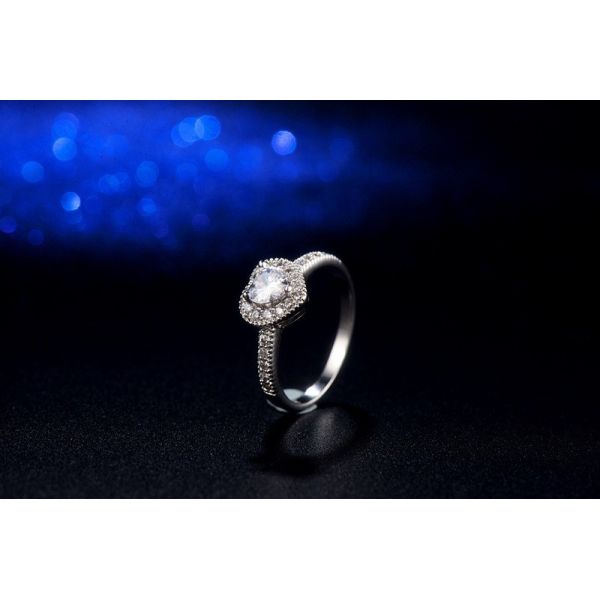 Luxury Princess Heart  Shape Ring Cubic Zircon Wedding Rings for Women New Design Engagement Fashion Ring Jewelry
