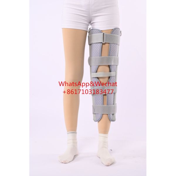 Orthopedic and Rehabilitation Adjustable Tri-Penel Knee Immobilizer with 4 Aluminum Bars
