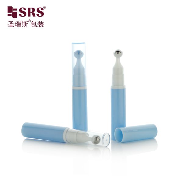 Green Colored Roller Bottle With Airless Pump Applicator 10ml 12ml 15ml Eye Care Packaging Manufacture