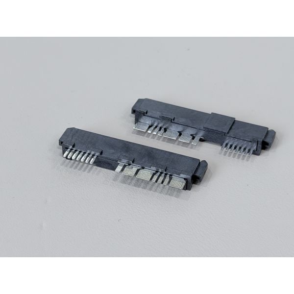 SAS 29P Wire Solder Female Cable Connector with Positioning Peg and Bump, 1.27mm Pitch 15U