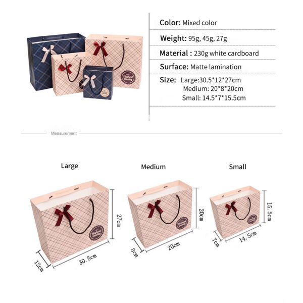 Сумка подарка дела шотландки офсетной печати творческая для ювелирных изделий