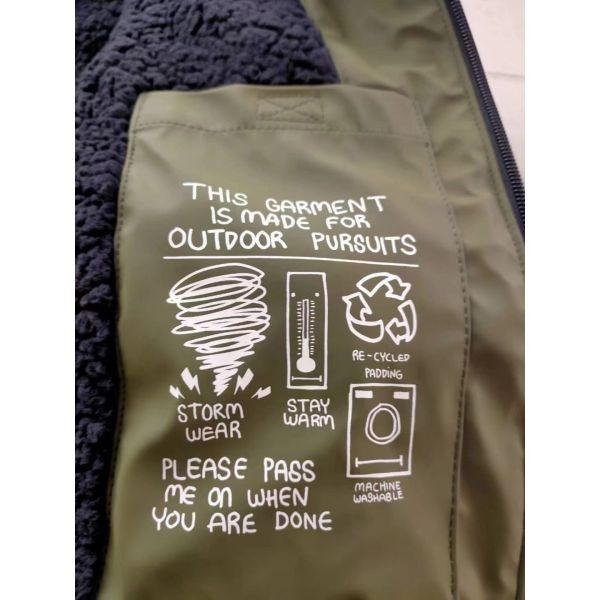 Fashion Olive Outdoor Boys Heavy Winter Coat Polar Fleece Linning Keep Warm