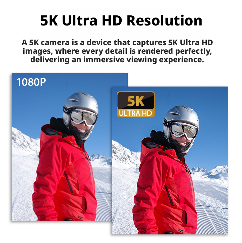 DLC Dual Screen 5K Sports Camera 30M Waterproof Wireless Remote Mic Car Dash Cam for Bicycle Motorcycle Diving Photography