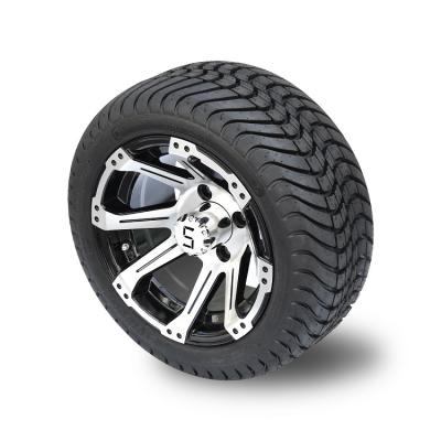 Black Aluminum 12 Inch Golf Cart Wheels And Tires 215 35 12 With 8 Spokes