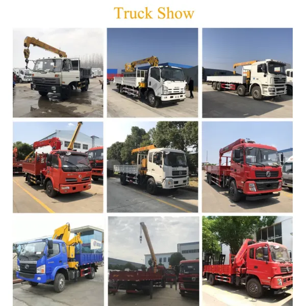 Flatbed 5 Ton Truck Mounted Crane Dongfeng Hydraulic Telescopic Boom Crane