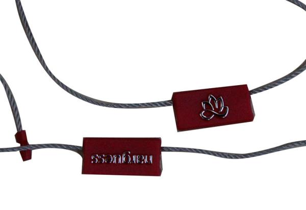 Pink Matt Coated Clothing Hang Tags Silvery Foil Stamped With Button Bags , Washing Marks