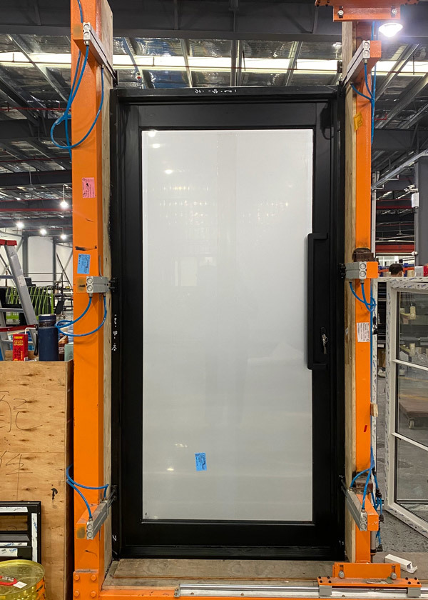 Australian Standard Black Aluminium Glass Entrance Door 