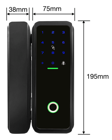 RoHS Smart Bluetooth отпечаток пальцев замок для стеклянных дверей