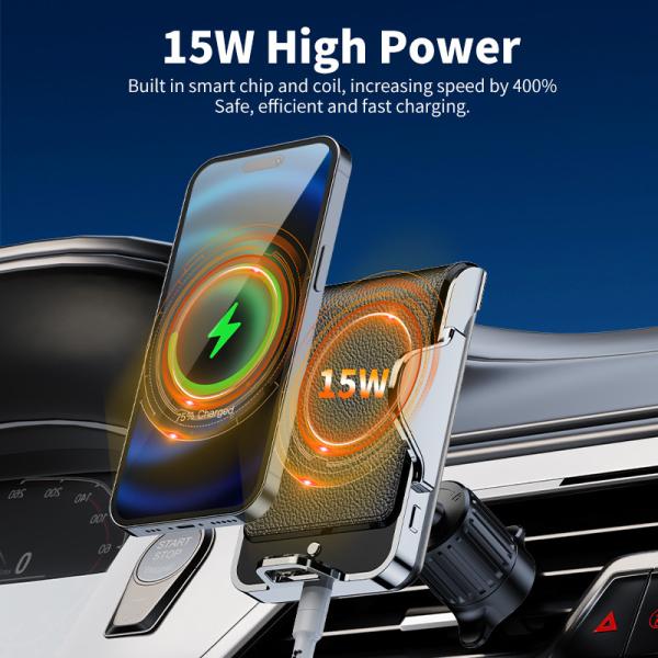 Universal 360° Adjustable Cell Phone Holder With 15W Wireless Charging
