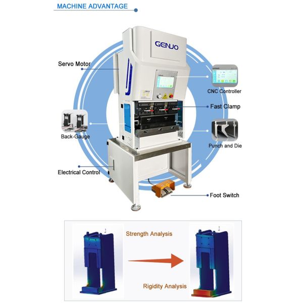 Série mini servo électrique pur CNC frein à pression hydraulique presse métallique