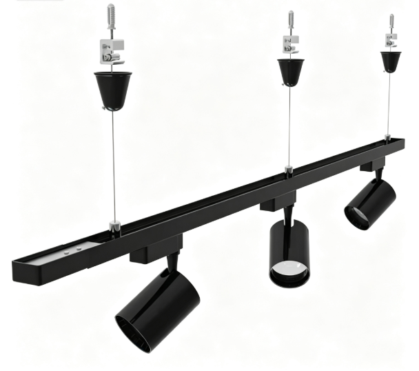 Black Plastic Round Ceiling Canopy Adjustable Cable Gripper for Track Light