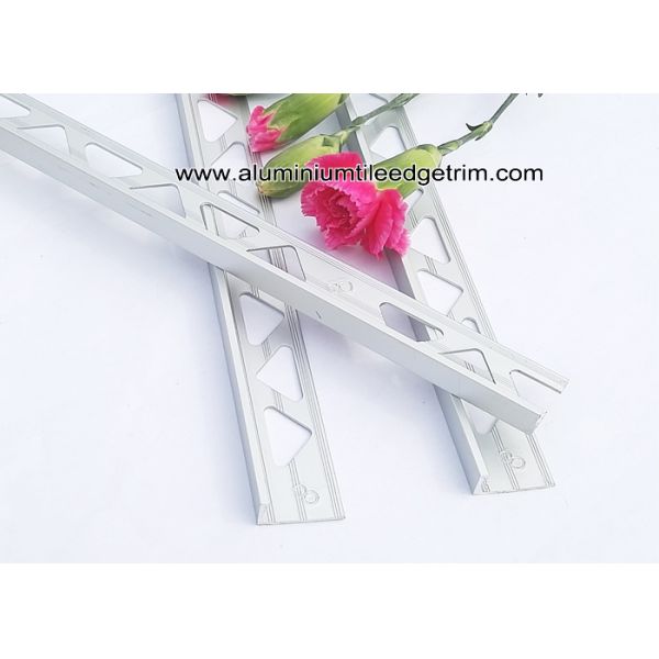 8mm 5/16'' Heavy Duty Metal L - Angle Tile Edging Trim Silver Matt