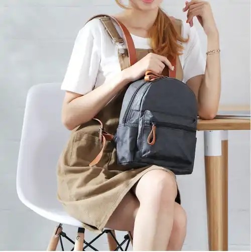 Recycled Washable Paper Backpack Eco Friendly Sustainable Waterproof Laptop Backpack