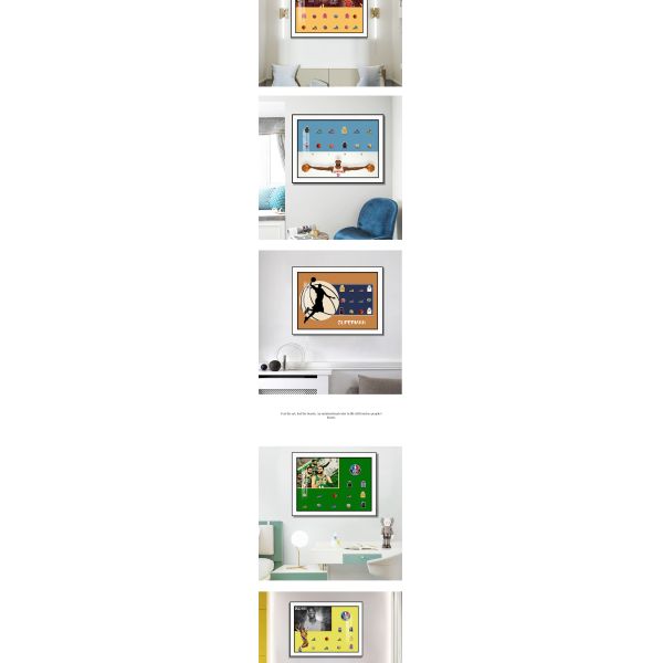 Custom Size Modern Design Star Decorative Wall Art for Living Room Bedroom Kids' Room-Jordan LeBron James Hanging Format-Club Basketball