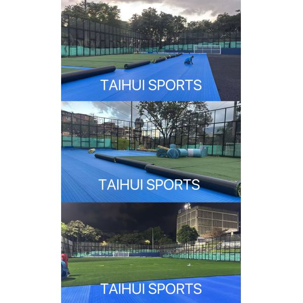 50 mm Alturas de pila Material sintético PE Decoración de jardín Alfombra de hierba artificial para el campo de fútbol