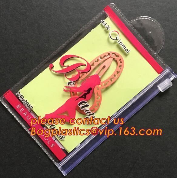 Hanger Bag Poly Bags With Hanger, Zipper Top Sealing And Button Closure PVC Clear Plastic Hair Extensions Storage