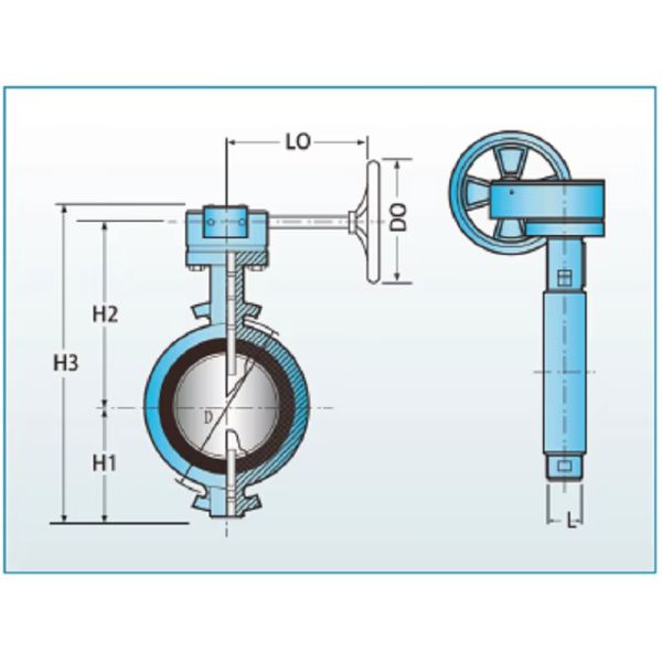 100mm Worm Gear Butterfly Valve 4 Inch NBR Soft Seal Cast Iron Bf Valve