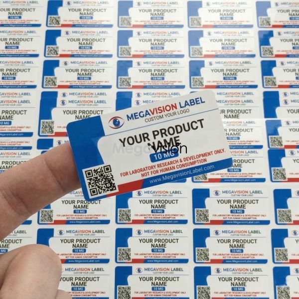 Custom Sticker Label 10ml Vial Labels Vaccine Health Care Lab White BOPP Material Glossy Medical Industry Product Label