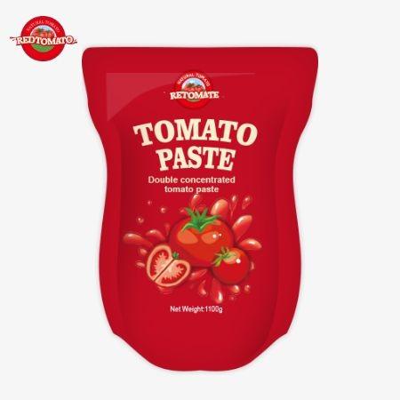 Le sac de pâte de tomate de 1100 g est conforme aux normes ISO HACCP et BRC pour les prix d'usine