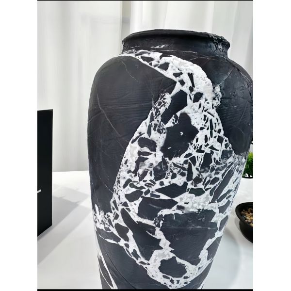 Napoleon Black Stone Vase Black Marble Flower Vase Luxury Wear Resistant