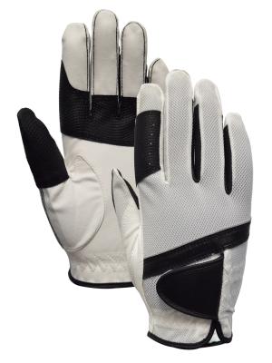PU Palm Velcro Cuff Firm Fitting Equestrian Gloves For Ladies